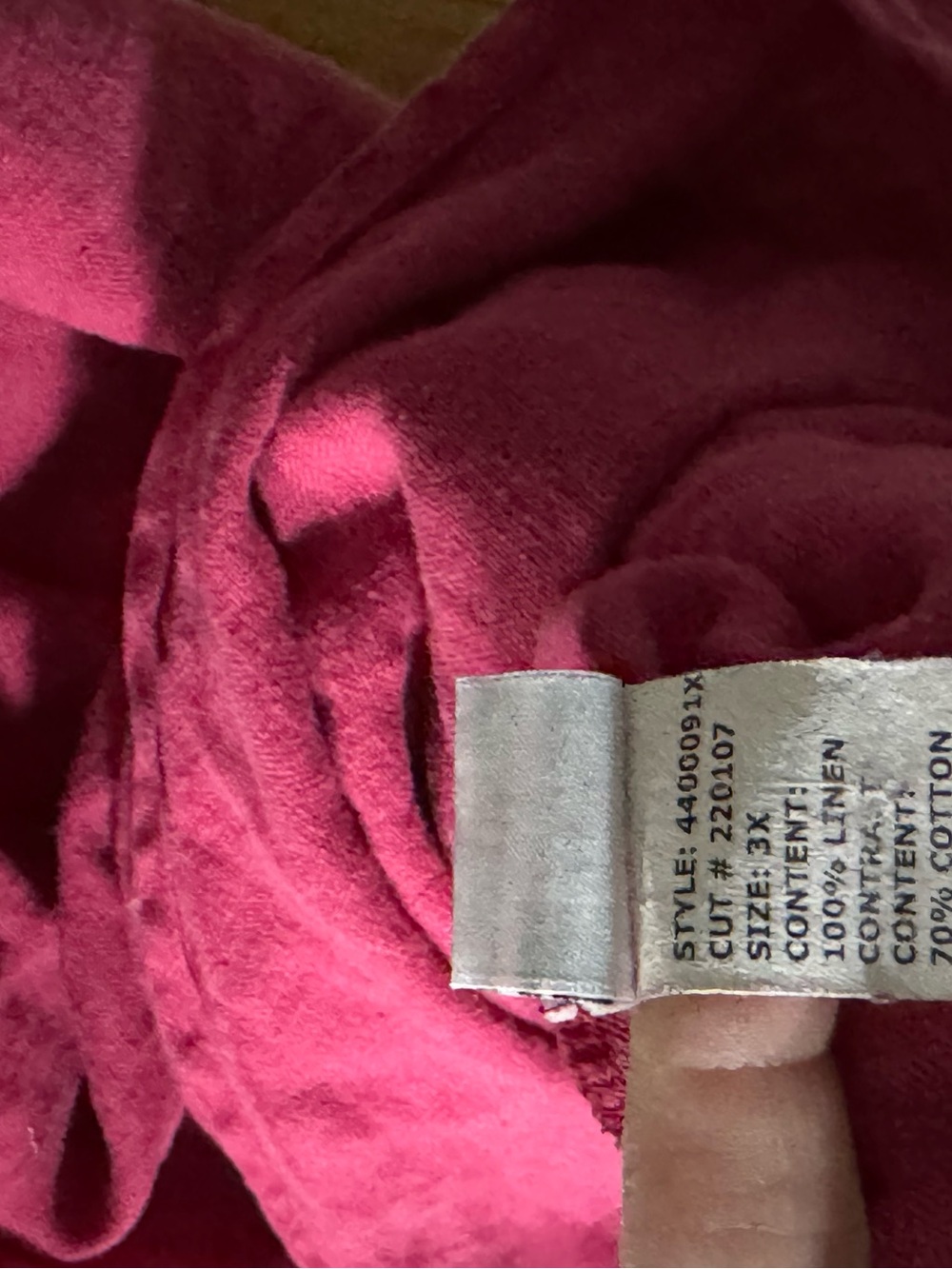 Cut Loose Raspberry Scoop Neck Sleeveless Cotton/Linen Midi Dress Size 3X - Picture 4 of 4